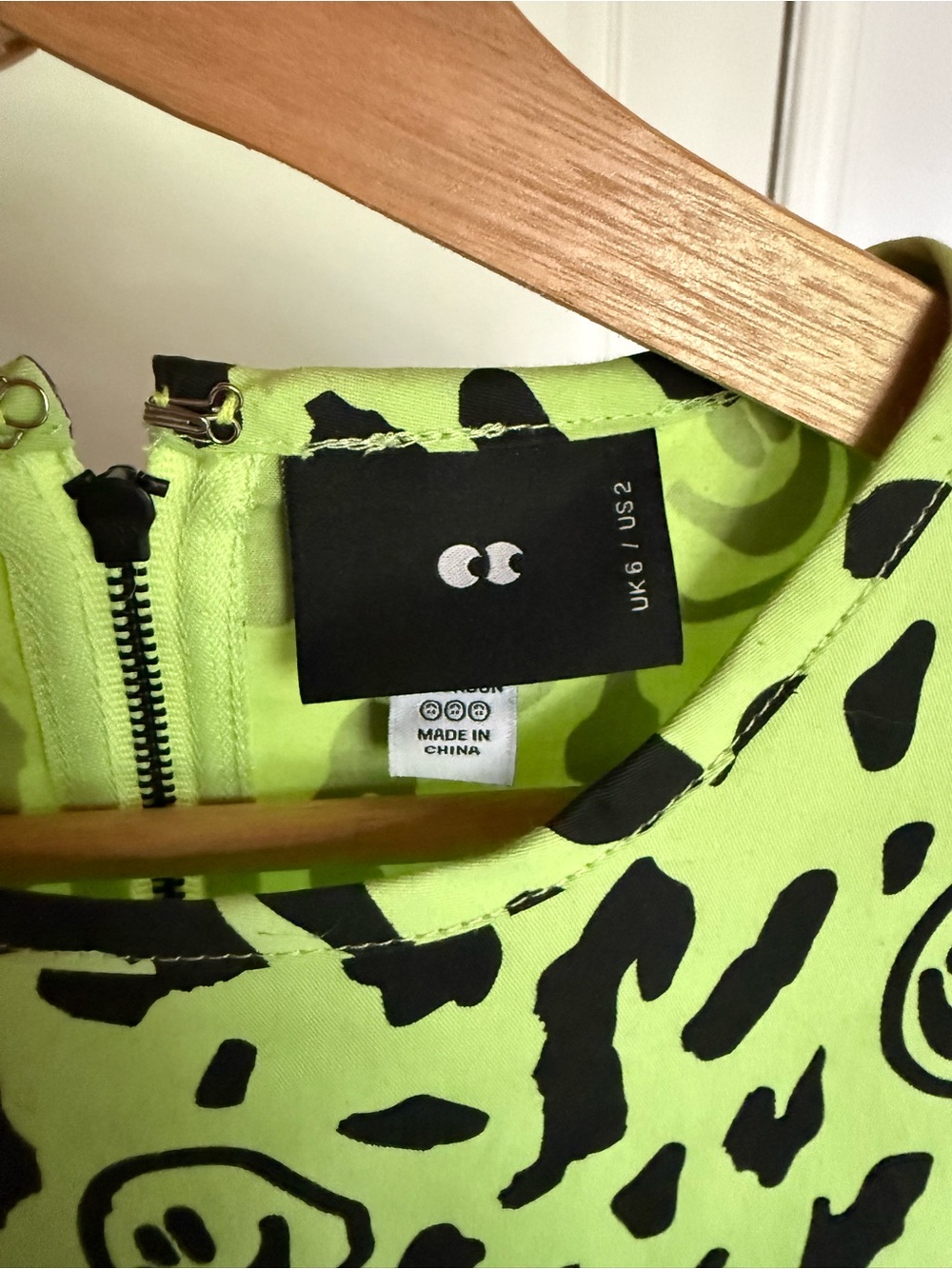 Lazy Oaf Neon Green Leopard Midi Dress - Picture 5 of 5